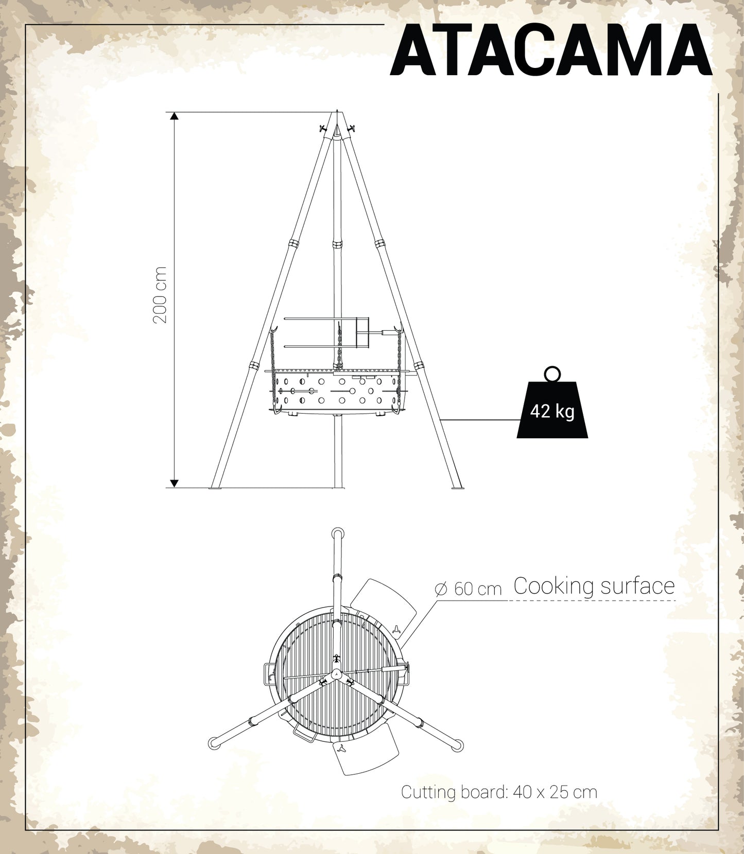 Atacama Grill Campfire Tripod