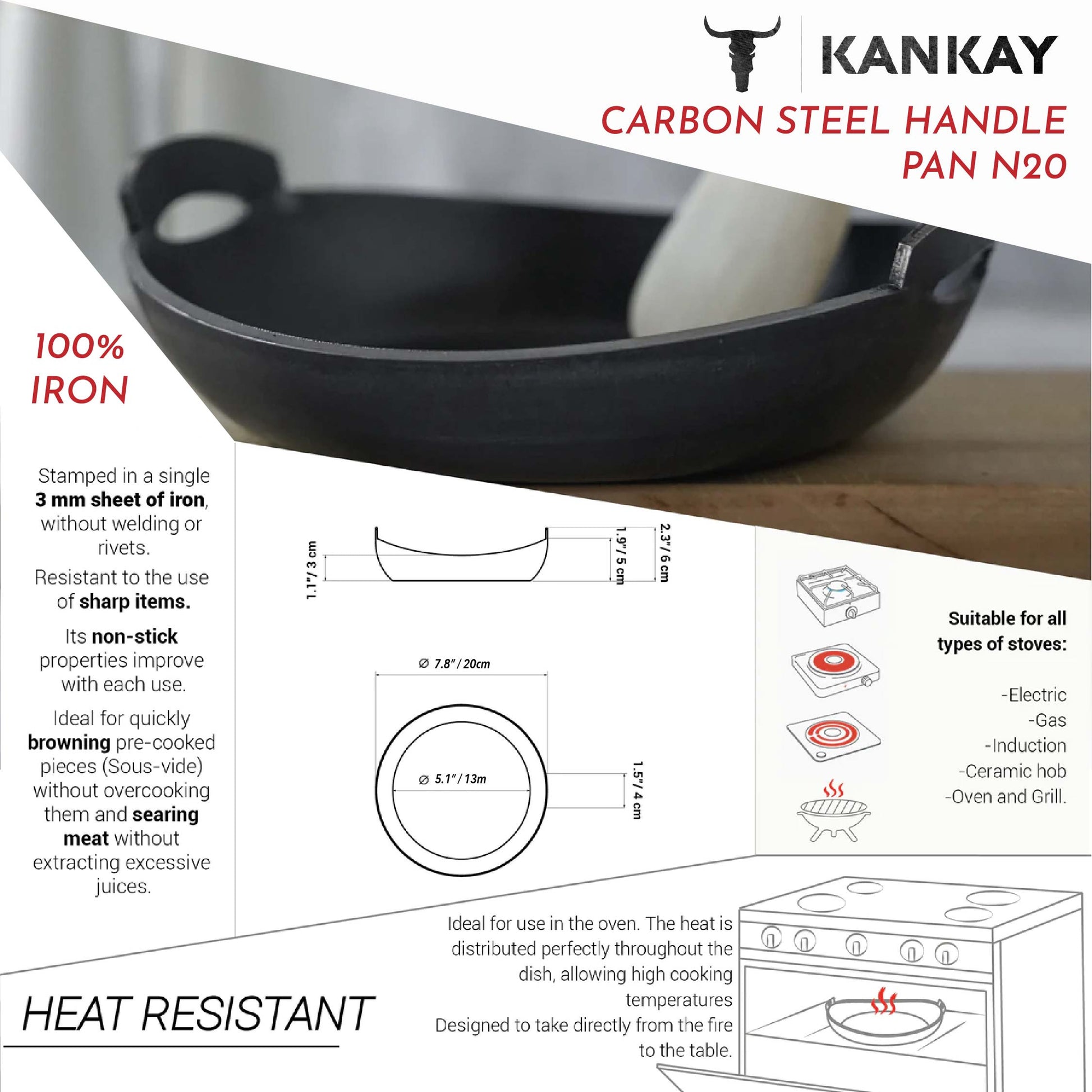 Buy Carbon Steel Skillets Pan online at Kankay