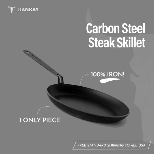 Carbon Steel STEAK Skillet 100 % IRON